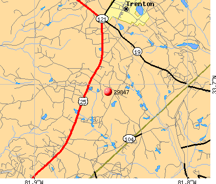 Trenton, SC (29847) map