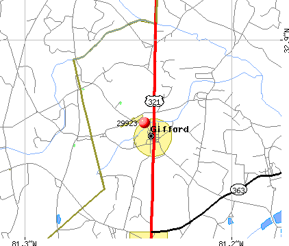 Gifford, SC (29923) map