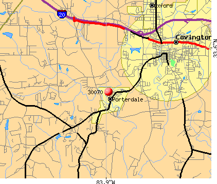 Porterdale, GA (30070) map