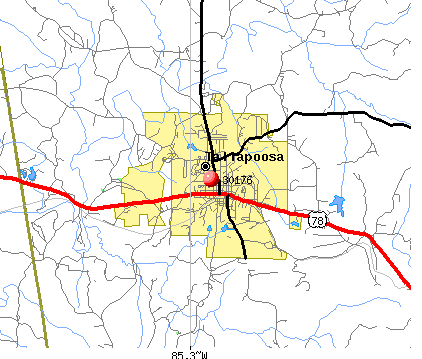 Tallapoosa, GA (30176) map