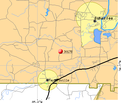 Taylorsville, GA (30178) map