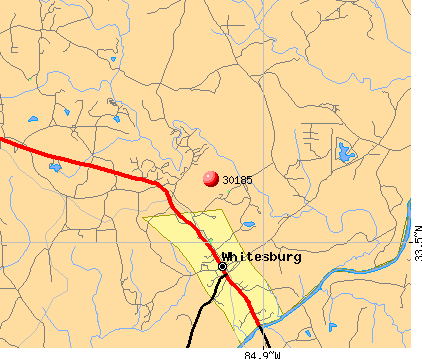 Whitesburg, GA (30185) map