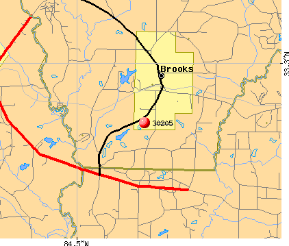 Brooks, GA (30205) map
