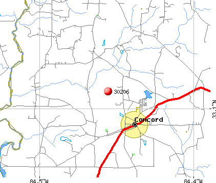 Concord, GA (30206) map