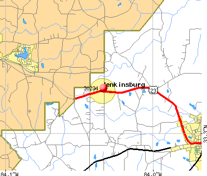 Jenkinsburg, GA (30234) map
