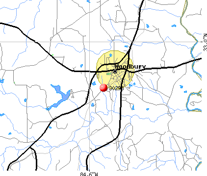 Woodbury, GA (30293) map