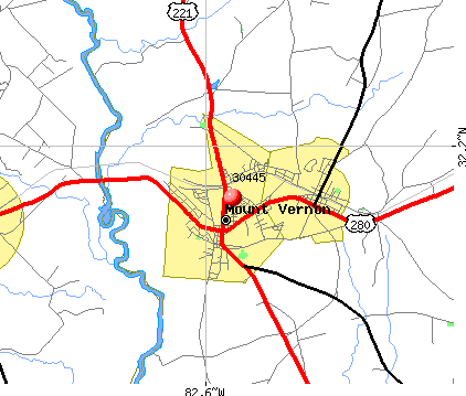 Mount Vernon, GA (30445) map