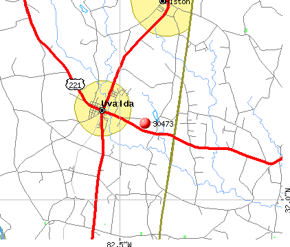 Uvalda, GA (30473) map