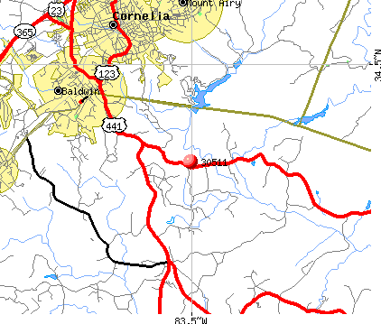 Baldwin, GA (30511) map