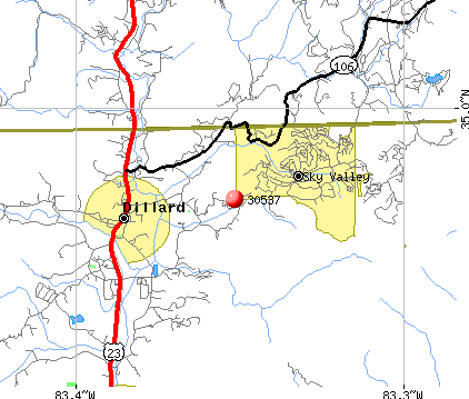 Sky Valley, GA (30537) map
