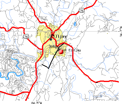 East Ellijay, GA (30539) map