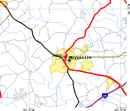 Maysville, GA (30558) map
