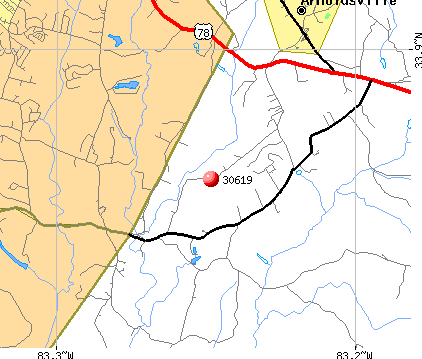 Arnoldsville, GA (30619) map