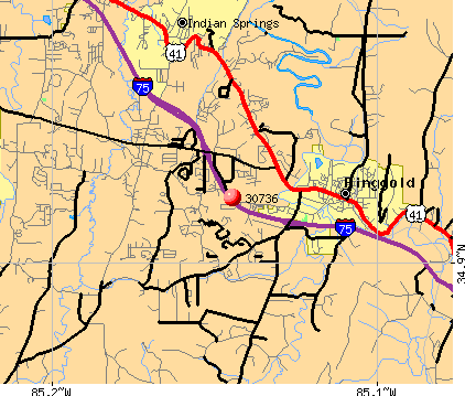 Fort Oglethorpe, GA (30736) map