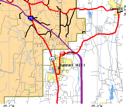 Tunnel Hill, GA (30755) map
