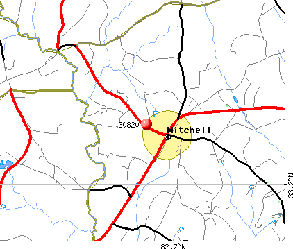 Mitchell, GA (30820) map