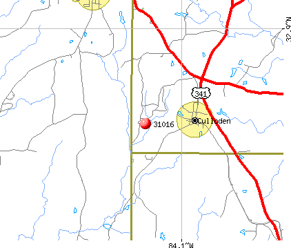 Culloden, GA (31016) map