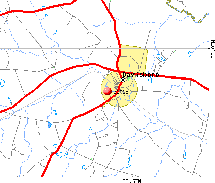 Davisboro, GA (31018) map