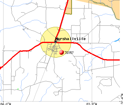 Marshallville, GA (31057) map