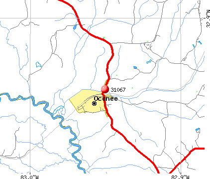 Oconee, GA (31067) map