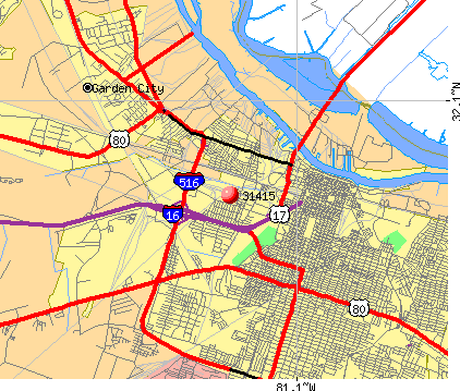 Savannah Georgia Zip Code Map