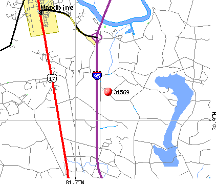 Woodbine, GA (31569) map