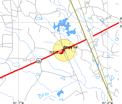Argyle, GA (31623) map