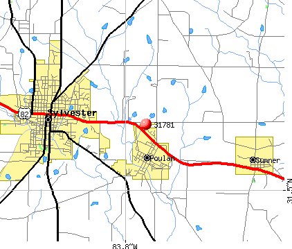 Poulan, GA (31781) map