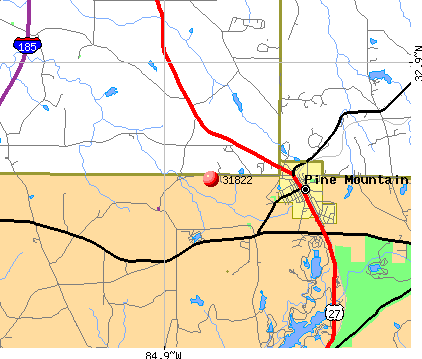 Pine Mountain, GA (31822) map