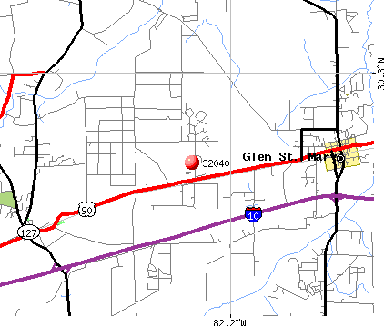 Glen St. Mary, FL (32040) map