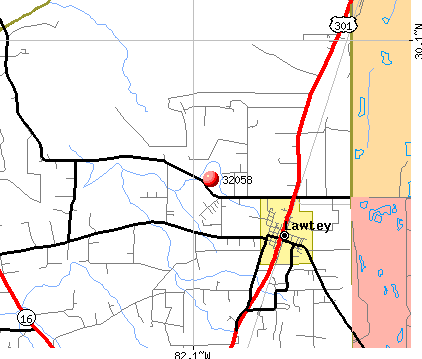 Lawtey, FL (32058) map