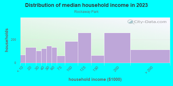 Household income distribution in 2013 in Rockaway Park in Rockaway Park neighborhood in NY