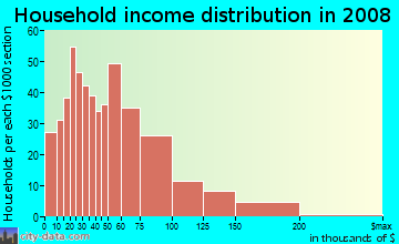 Household income distribution in 2009 in Amboy Avenue in Perth Amboy neighborhood in NJ