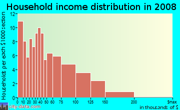 Household income distribution in 2009 in Perth Amboy Junction in Rahway neighborhood in NJ