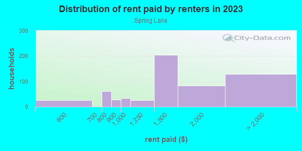 Rent paid by renters in 2013 in Spring Lake in Orlando neighborhood in FL