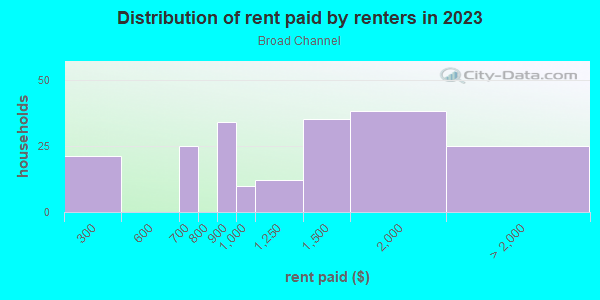 Rent paid by renters in 2013 in Broad Channel in Far Rockaway neighborhood in NY