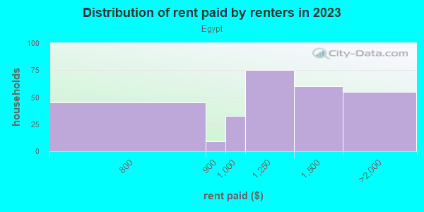 Rent paid by renters in 2013 in Egypt in Whitehall neighborhood in PA