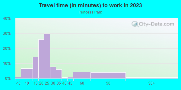 Commute time to work in Princess Park in Grand Junction neighborhood in CO