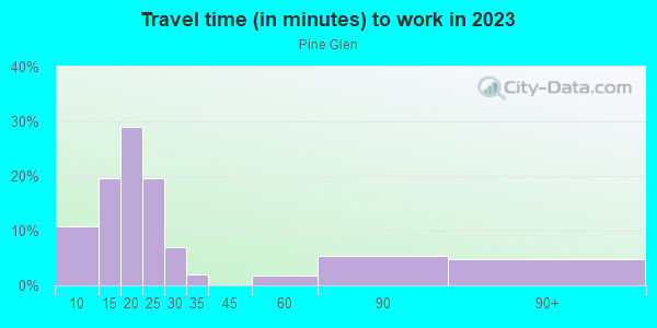 Commute time to work in Pine Glen in Grand Junction neighborhood in CO