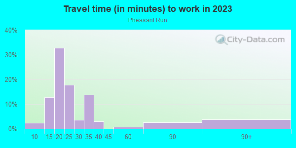 Commute time to work in Pheasant Run in Grand Junction neighborhood in CO