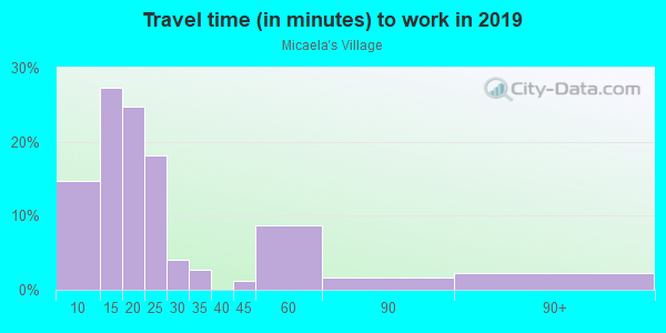 Commute time to work in Micaela's Village in Grand Junction neighborhood in CO