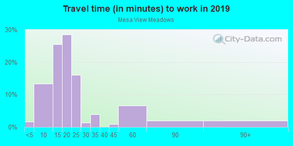 Commute time to work in Mesa View Meadows in Grand Junction neighborhood in CO
