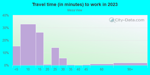 Commute time to work in Mesa View in Grand Junction neighborhood in CO