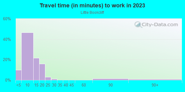 Commute time to work in Little Bookcliff in Grand Junction neighborhood in CO