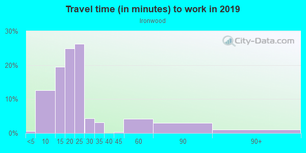Commute time to work in Ironwood in Grand Junction neighborhood in CO