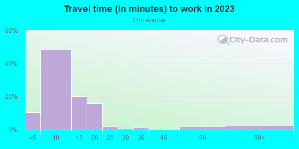 Commute time to work in Elm Avenue in Grand Junction neighborhood in CO