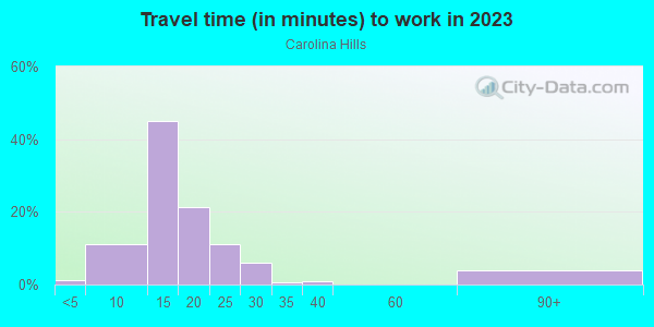 Commute time to work in Carolina Hills in Grand Junction neighborhood in CO
