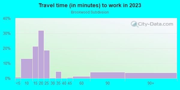 Commute time to work in Brookwood Subdivsion in Grand Junction neighborhood in CO