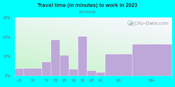 Commute time to work in Brookside in Grand Junction neighborhood in CO