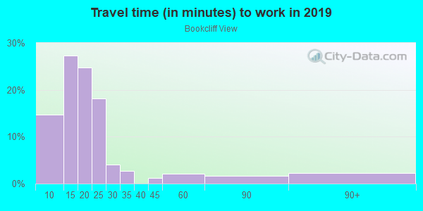 Commute time to work in Bookcliff View in Grand Junction neighborhood in CO